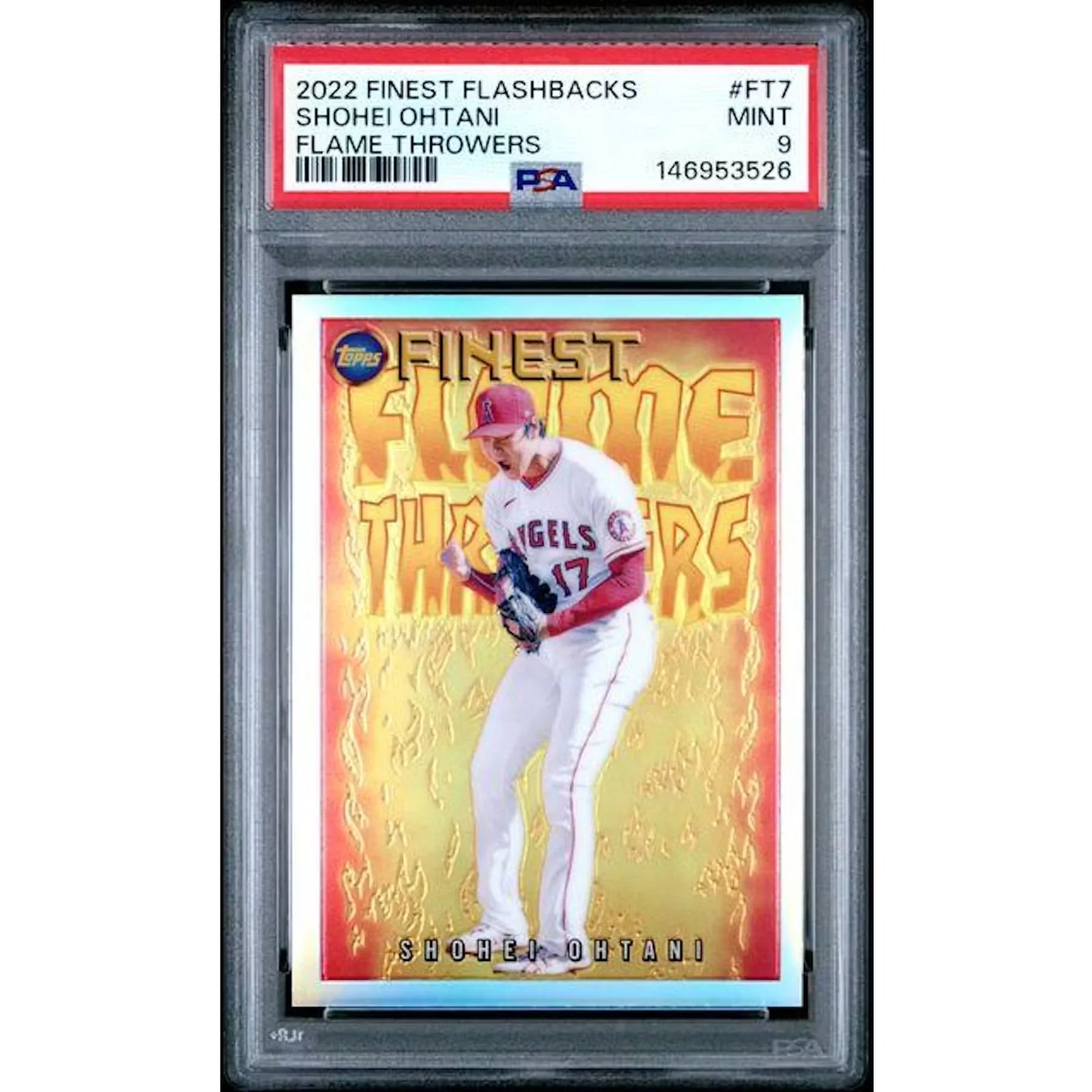Shohei Ohtani 2022 Topps Finest Flashbacks Flame Throwers FT-7 | PSA 9