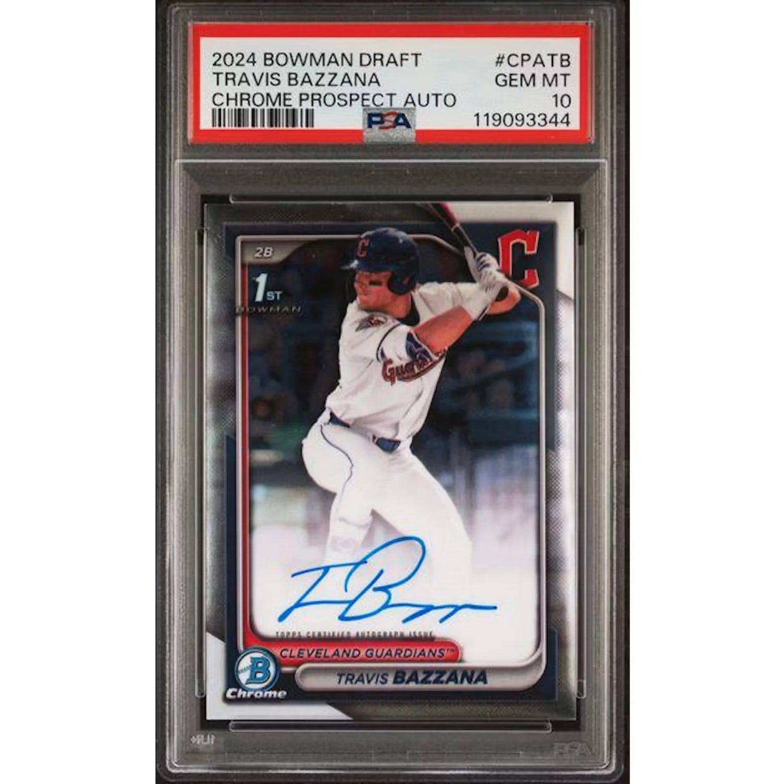 Travis Bazzana Signed 2024 Topps Bowman Draft Chrome Card | PSA 10