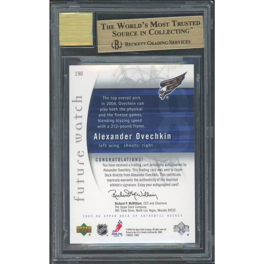 Alex Ovechkin 2005-06 SP Authentic Future Watch Rookie Auto | BGS 10/10