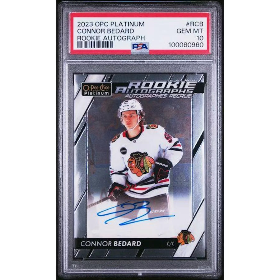 Connor Bedard Signed 2023-24 OPC Platinum Rookie Card | PSA 10