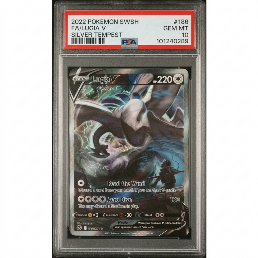 Lugia V Full Art Pokemon Card | 2022 Silver Tempest #186 PSA 10