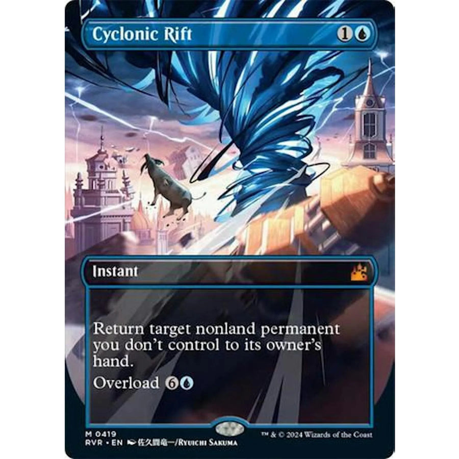 Magic the Gathering Cyclonic Rift Anime Borderless | Ravnica Remastered | Near Mint