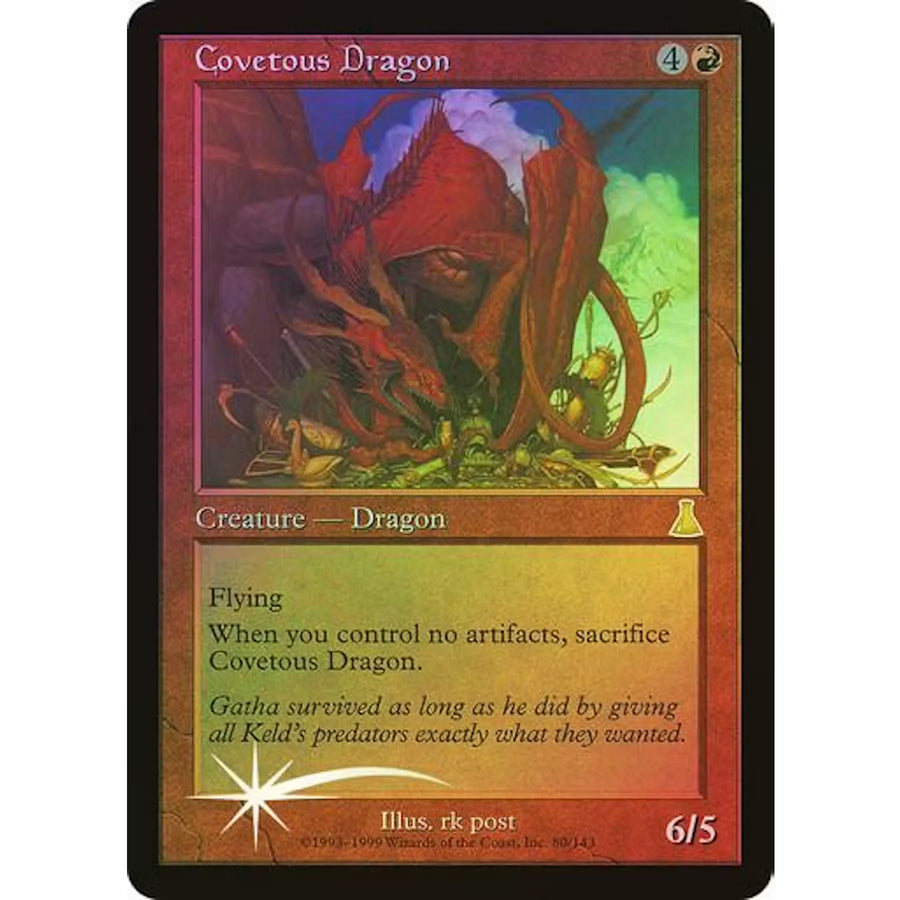 Magic the Gathering Covetous Dragon Foil | Urza's Destiny Rare | Near Mint