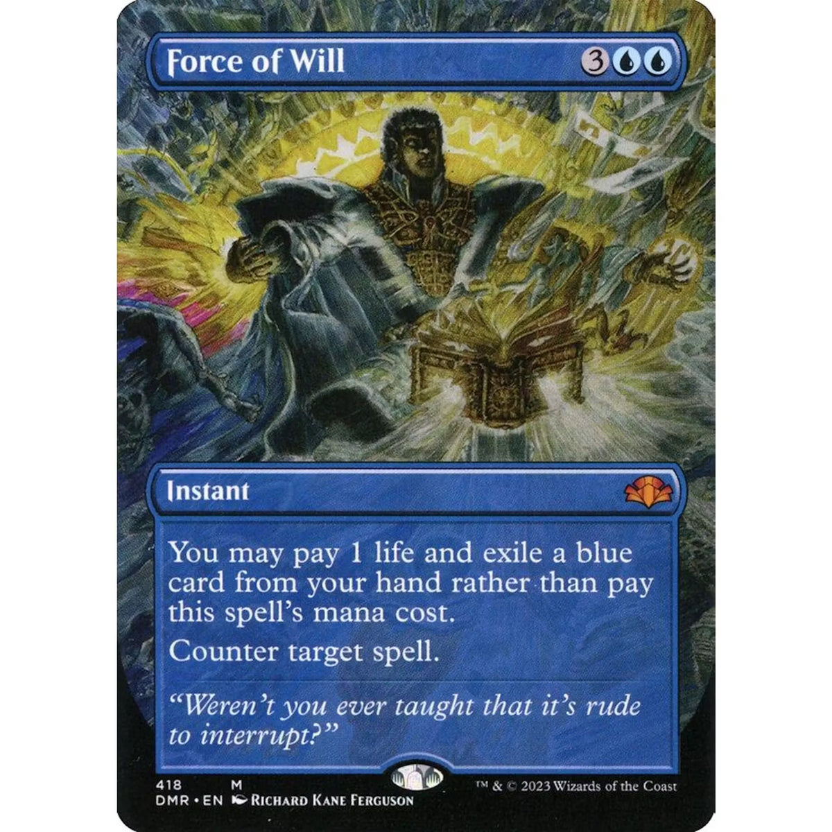 Magic the Gathering Force of Will Borderless | Dominaria Remastered | Near Mint