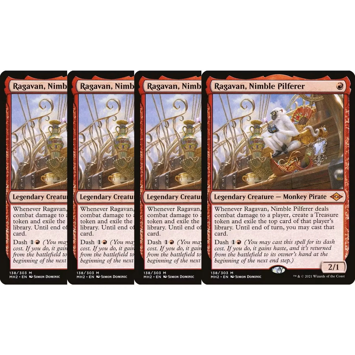 Magic the Gathering Ragavan, Nimble Pilferer Playset | Modern Horizons 2 | Near Mint
