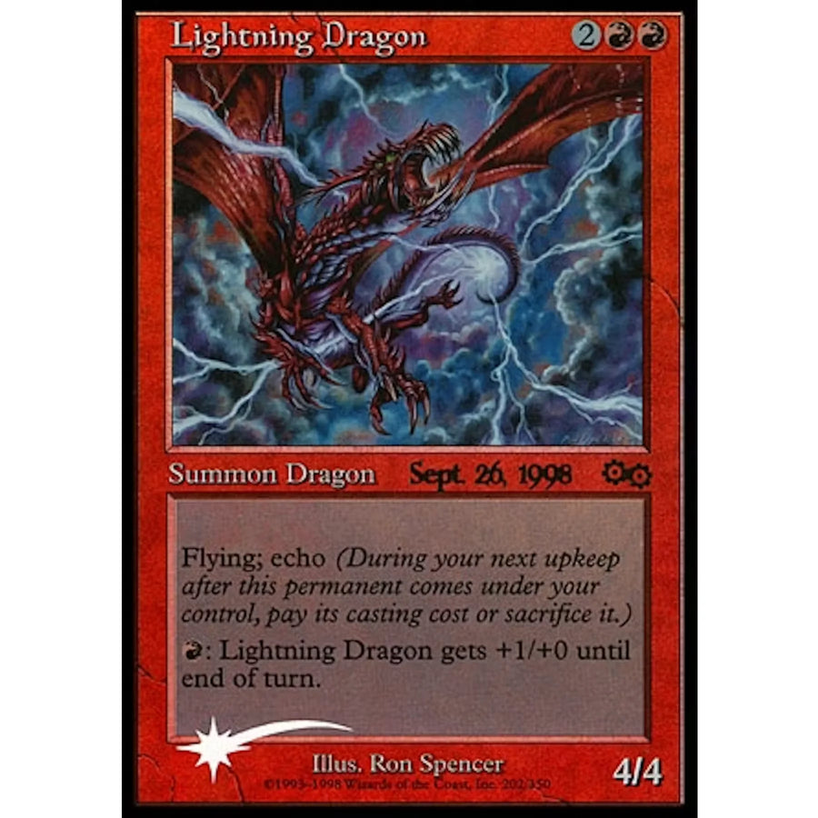 Magic the Gathering Prerelease Foil Lightning Dragon | Lightly Played