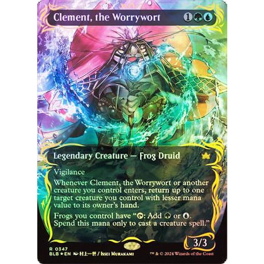 Magic the Gathering Clement, the Worrywort Borderless Raised Foil | Bloomburrow | Near Mint