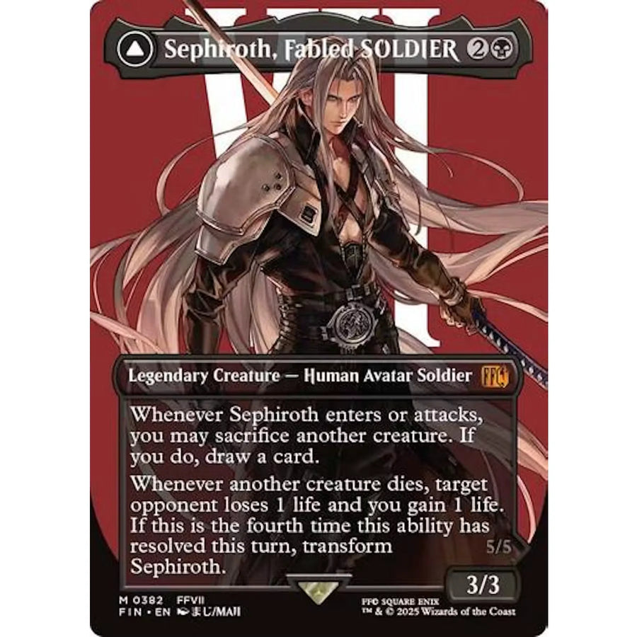 Magic the Gathering Sephiroth Fabled SOLDIER Borderless 382 | Near Mint