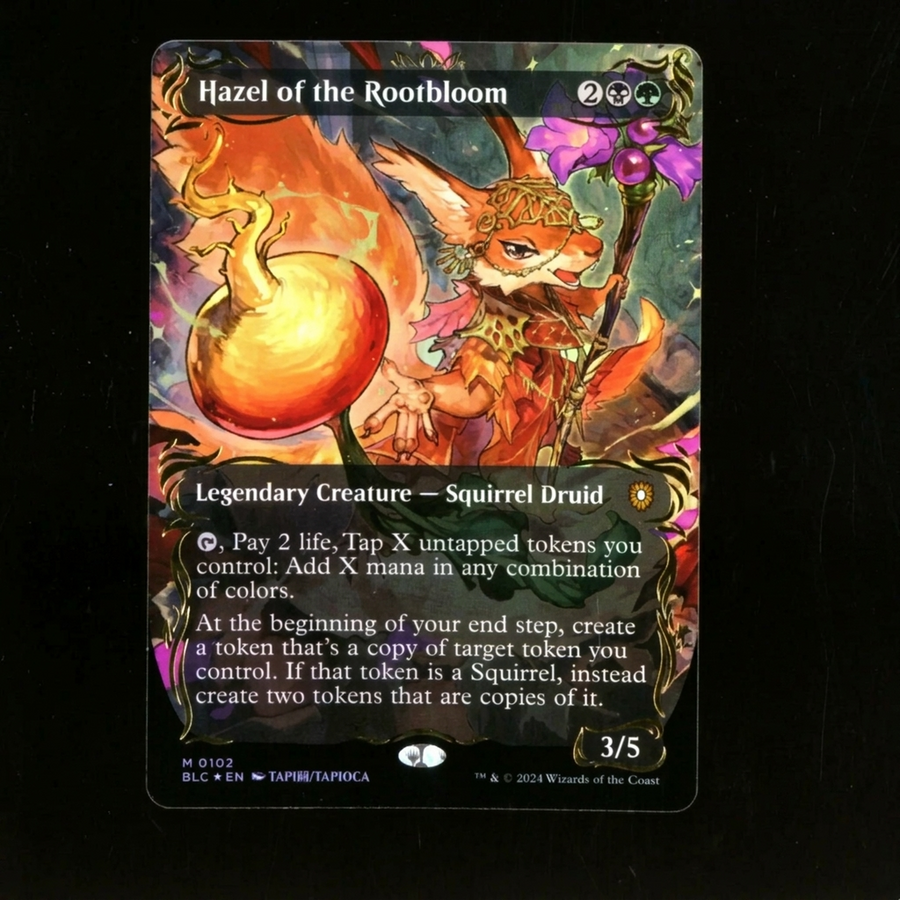 Magic the Gathering Hazel of the Rotbloom Borderless Raised Foil | Bloomburrow Commander | Near Mint