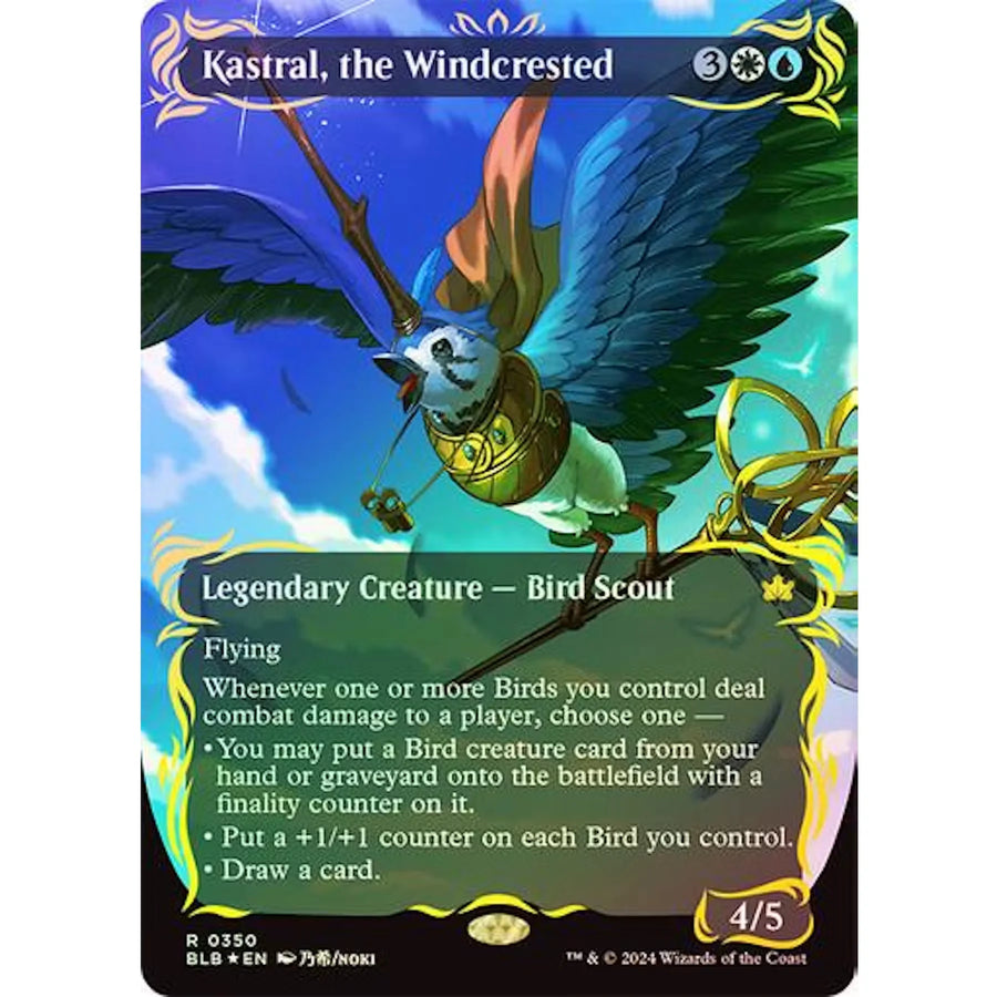 Magic: The Gathering Kastral, the Windcrested Borderless Raised Foil | Bloomburrow | Near Mint
