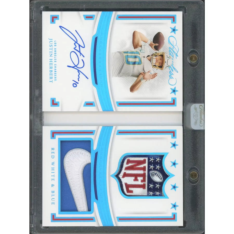 Justin Herbert Signed 2022 Panini Flawless Card | Red White Blue Auto 1/1