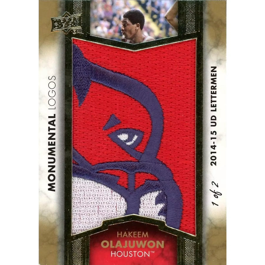 Hakeem Olajuwon 2014-15 UD Letterman Monumental Logos Card |/2