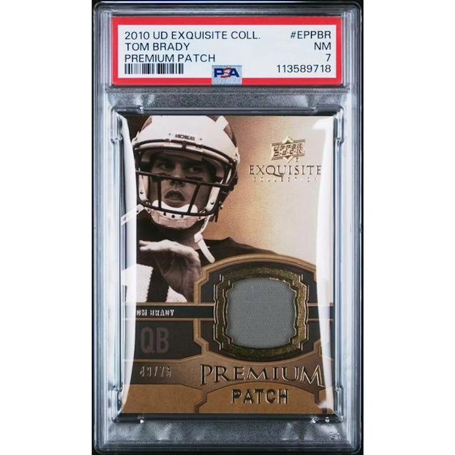 Tom Brady Signed 2010 Upper Deck Exquisite Premium Patch Card | PSA 7