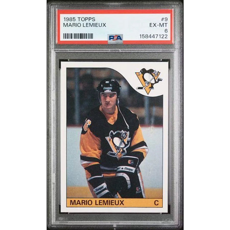 Mario Lemieux 1986 Topps Rookie Card #9 | PSA 6
