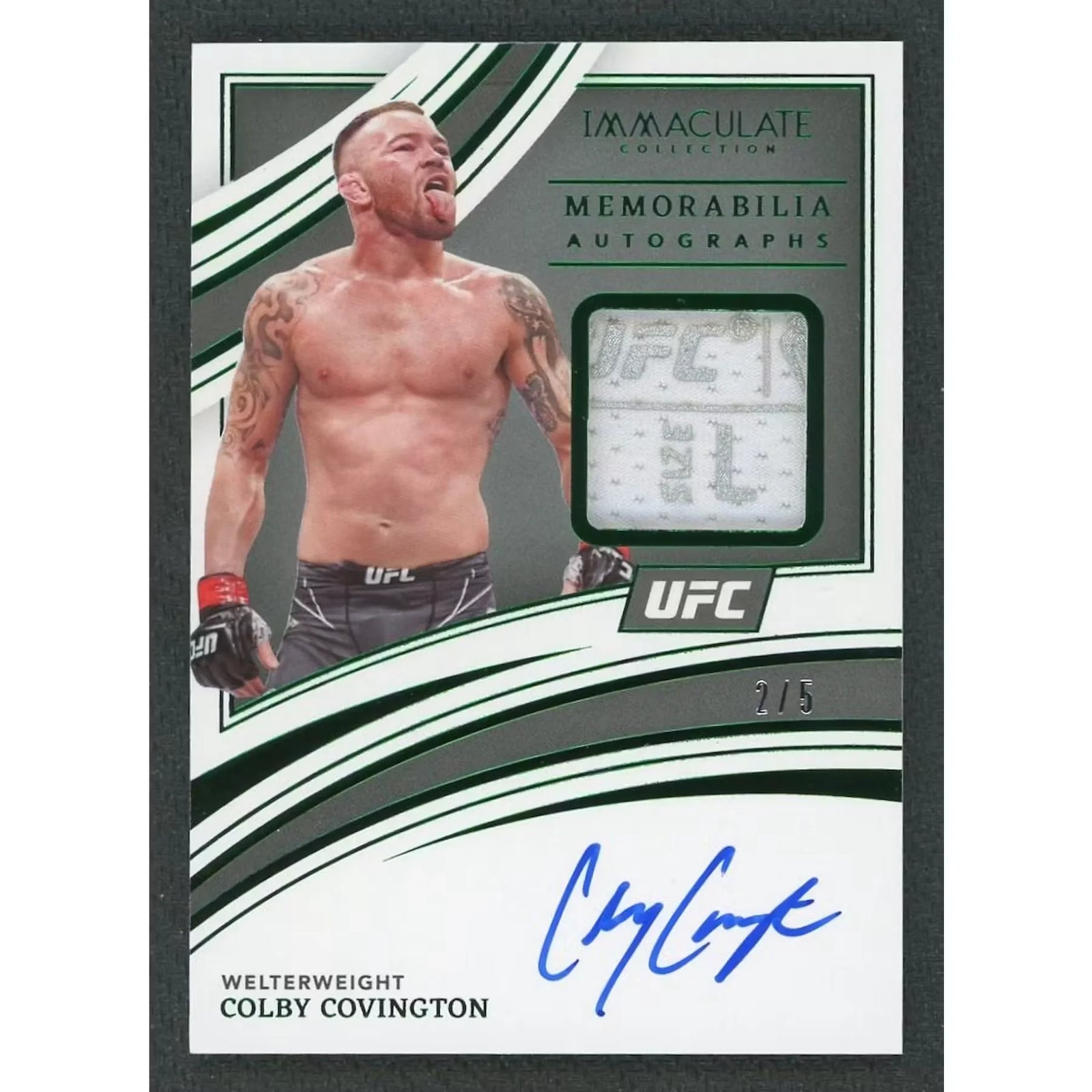 Colby Covington Signed 2022 Panini Immaculate UFC Card | Patch Auto Green/5