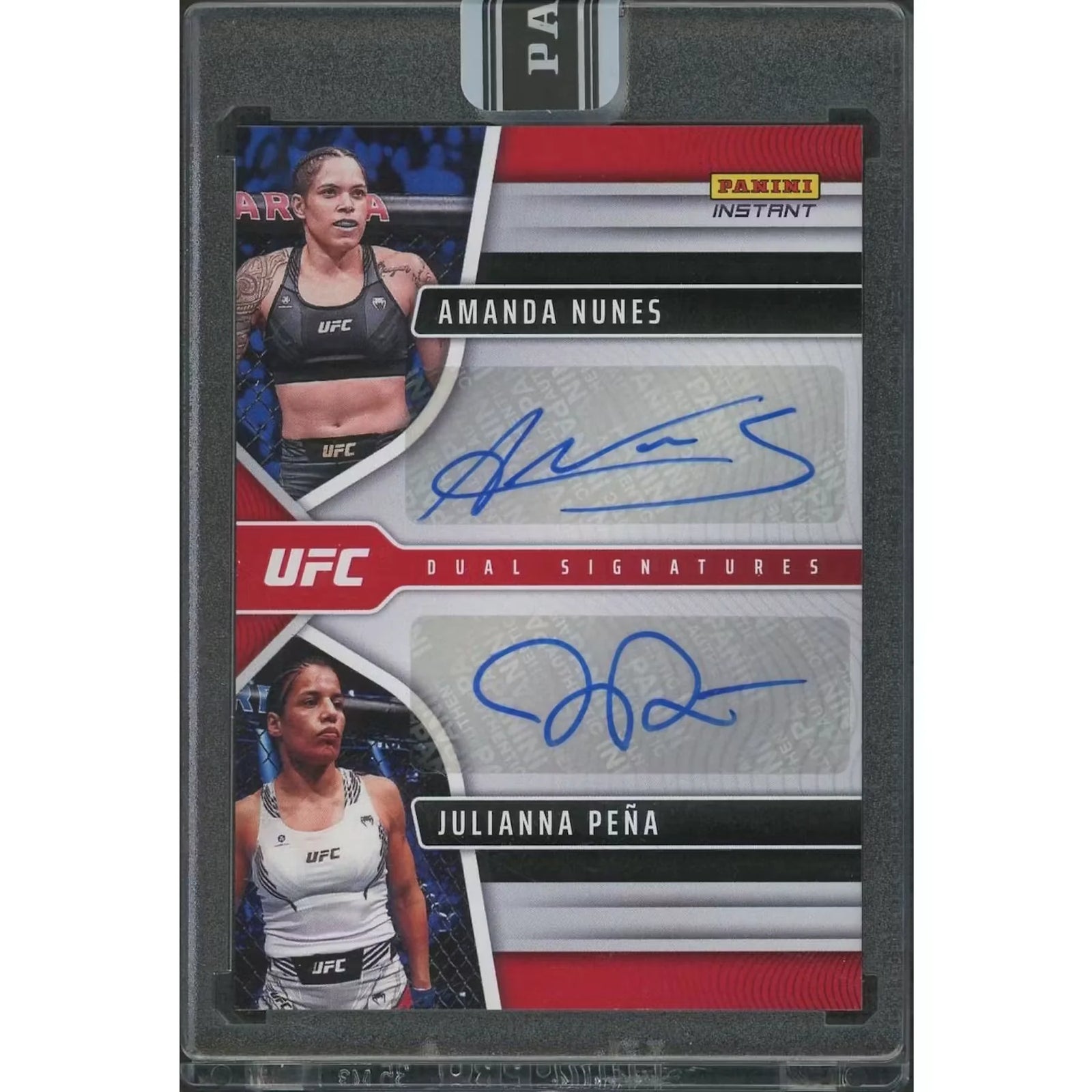 Amanda Nunes & Julianna Pena Signed UFC Card | 2022 Panini Instant 4/5