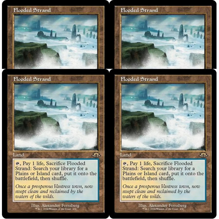 Flooded Strand Playset x4 | Modern Horizons 3 Retro Frame | Near Mint