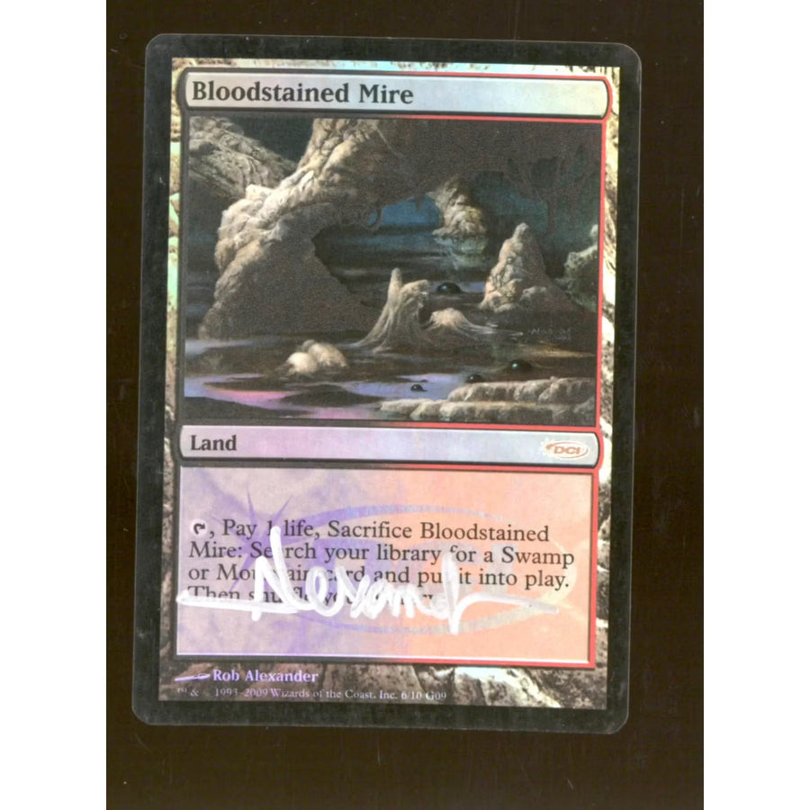Magic the Gathering Judge Promo Bloodstained Mire FOIL | Signed | Moderate Play