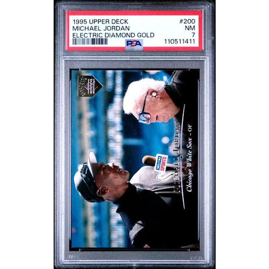 Michael Jordan Signed 1995 Upper Deck Electric Diamond Gold #200 | PSA 7