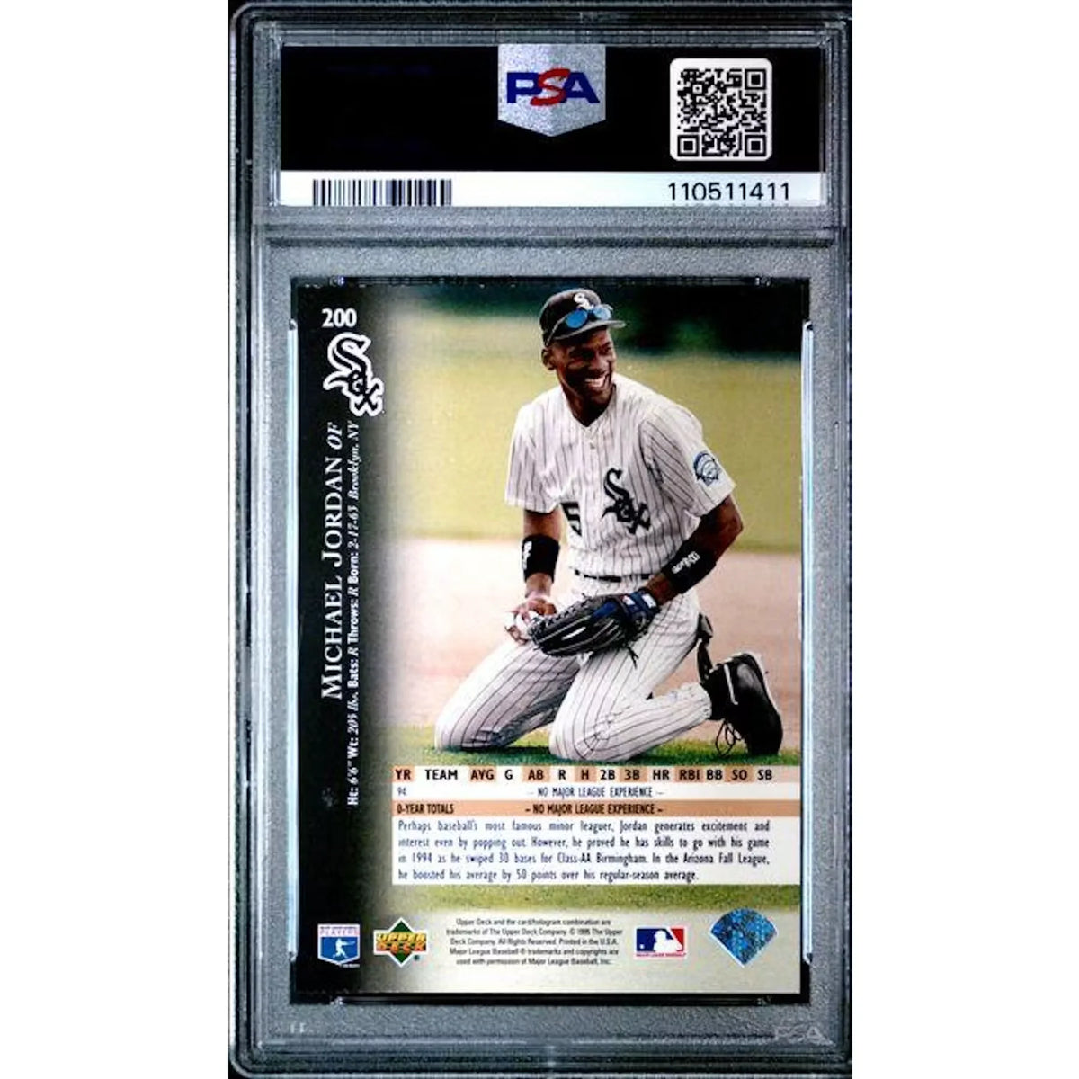 Michael Jordan Signed 1995 Upper Deck Electric Diamond Gold #200 | PSA 7