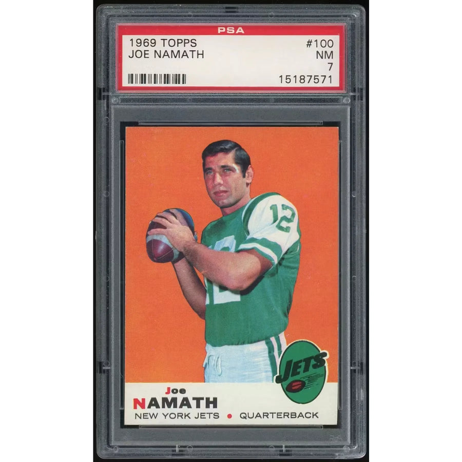 Joe Namath 1969 Topps #100 Card | PSA 7