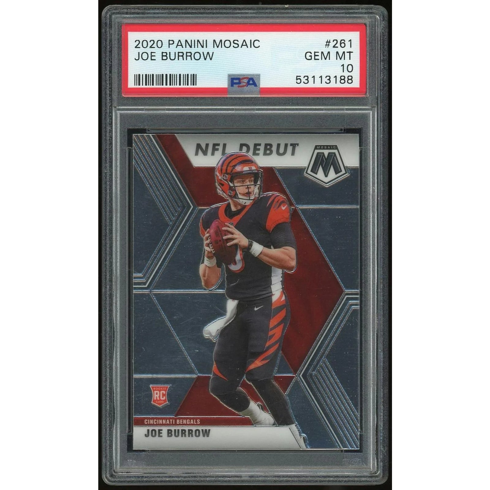 Joe Burrow 2020 Mosaic #261 Rookie Card | PSA 10
