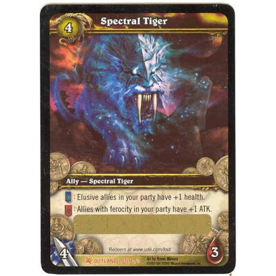 WoW Fires of Outland Single Spectral Tiger (FoO-LOOT3) Unscratched Loot