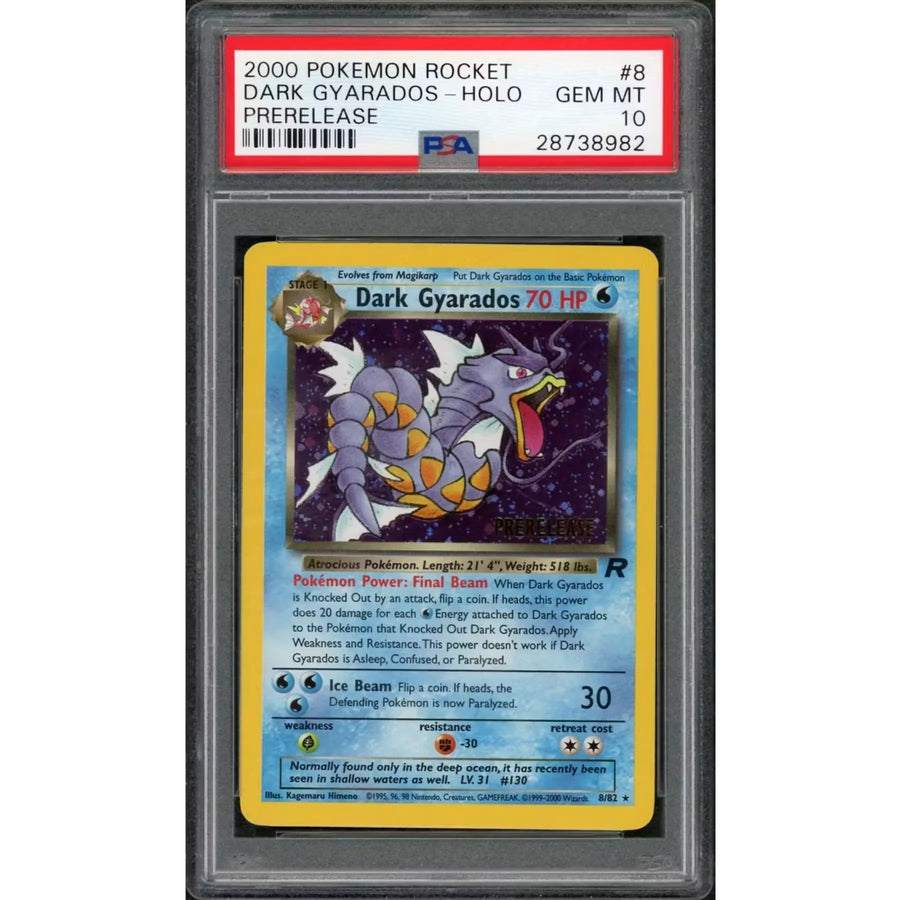 2000 Pokemon Rocket Dark Gyarados Holo Prerelease | PSA 10 #8