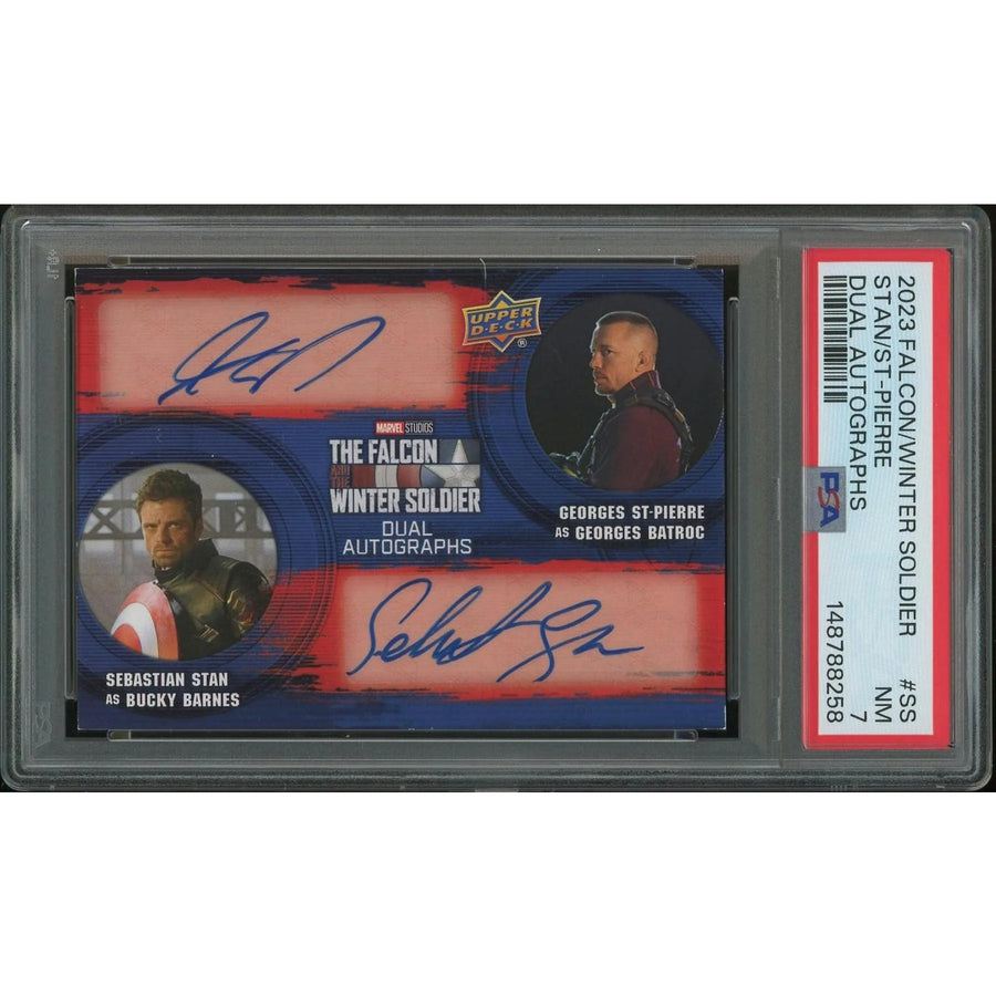Sebastian Stan & Georges St-Pierre Signed #19 Card | 2023 Upper Deck Falcon Winter Soldier