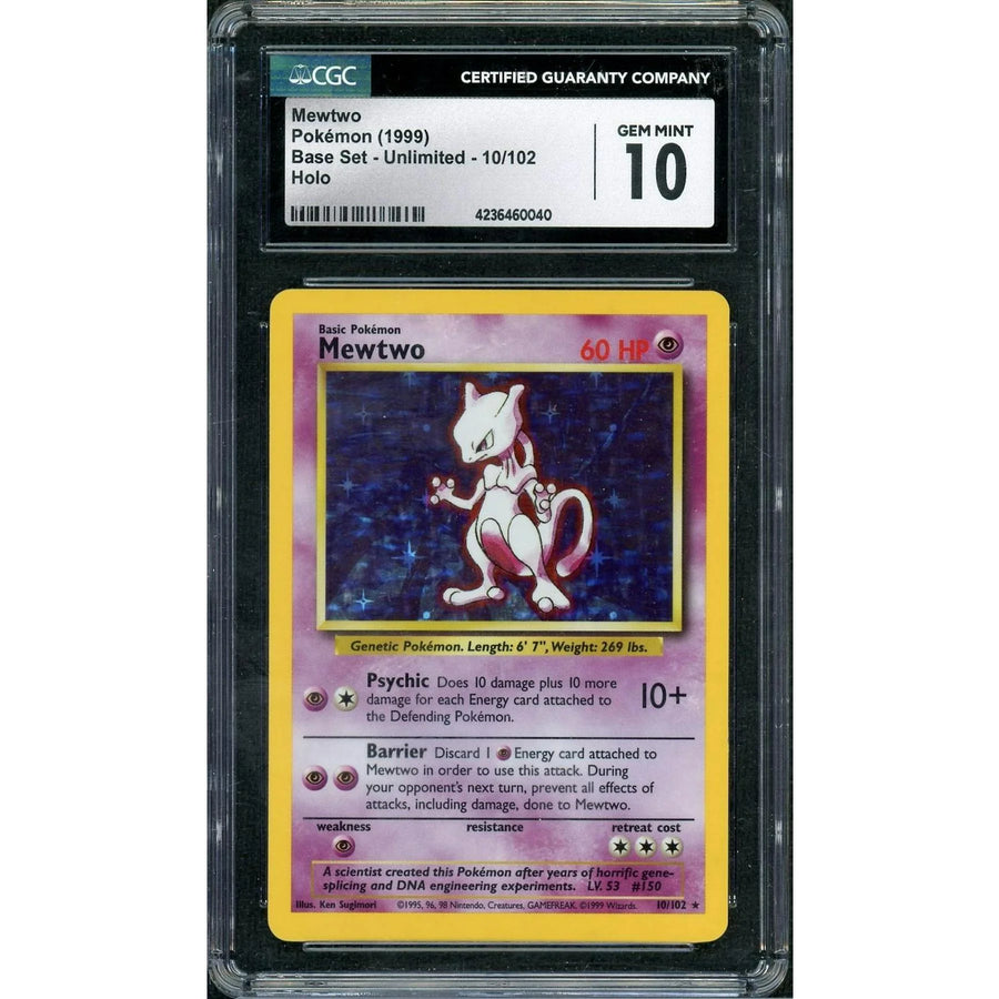1999 Pokemon Base Set Mewtwo Holo 10/102 | CGC 10