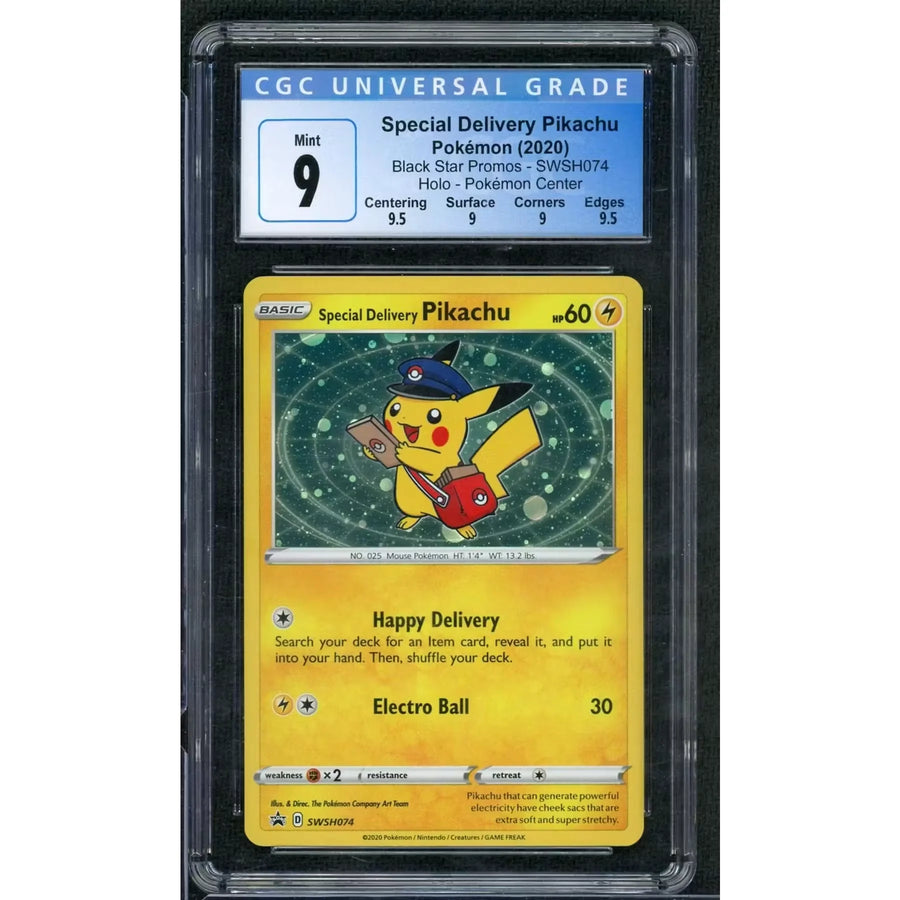 2020 Pokemon Center Special Delivery Pikachu Holo | CGC 9
