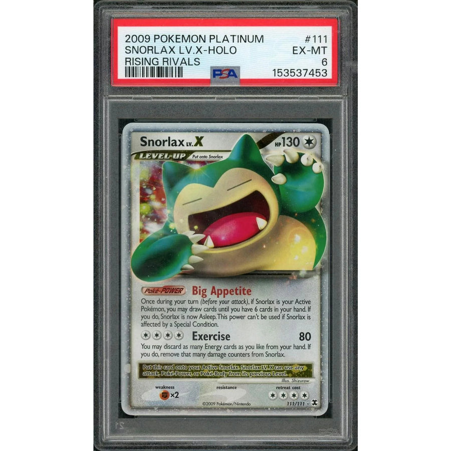 2009 Pokemon Platinum Rising Rivals Snorlax LV.X Holo #111 | PSA 6