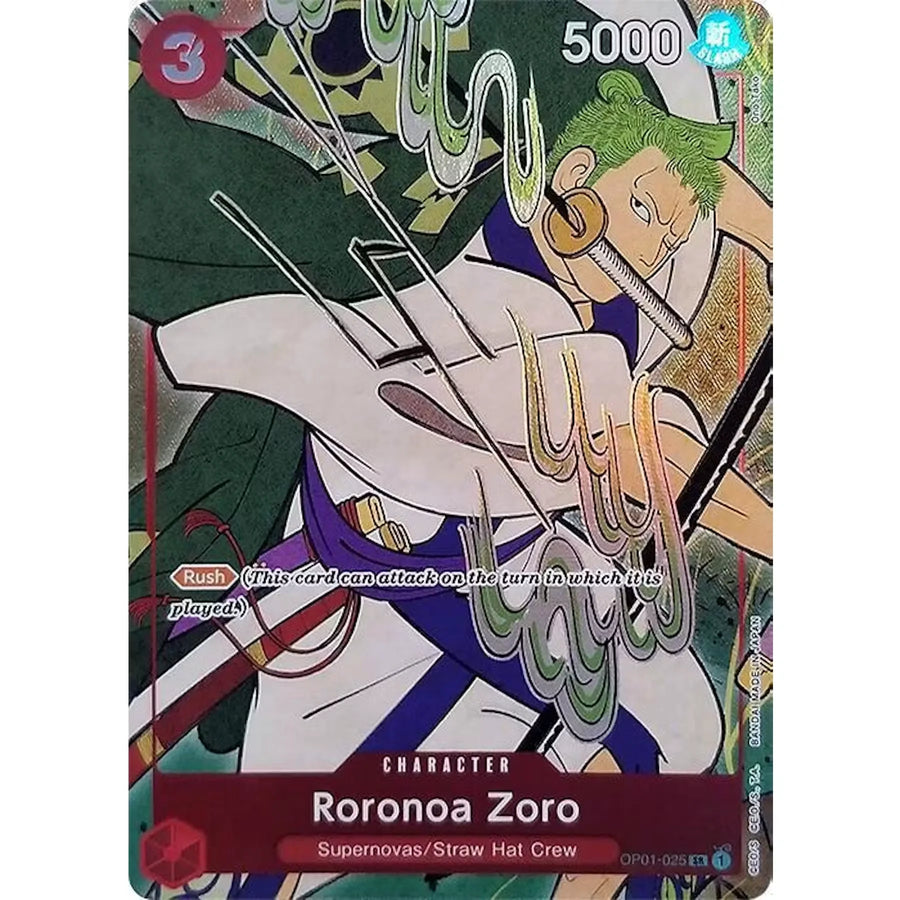 Roronoa Zoro OP01-025 FOIL Card | One Piece TCG 1st Anniversary | Near Mint