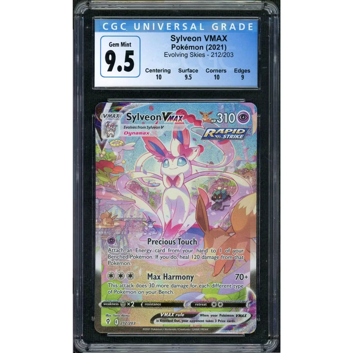 2021 Pokemon Evolving Skies Sylveon VMax #212 | CGC 9.5