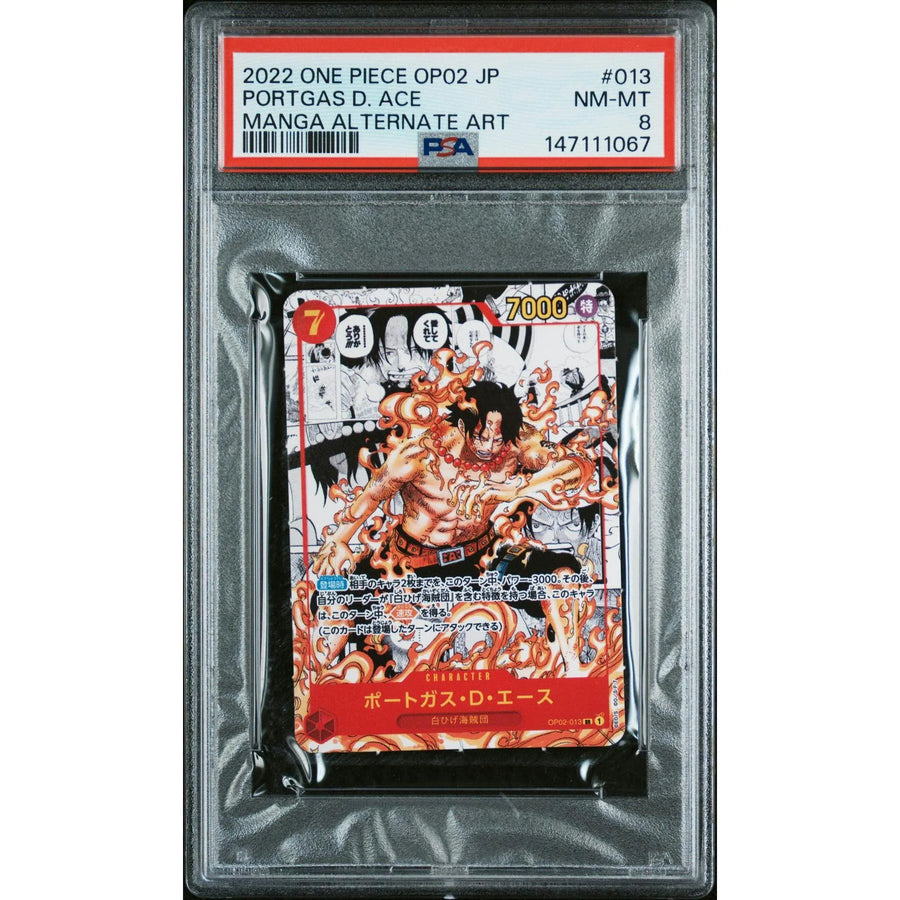Portgas D. Ace Manga Alternate Art Card | 2022 One Piece Japanese #013 PSA 8