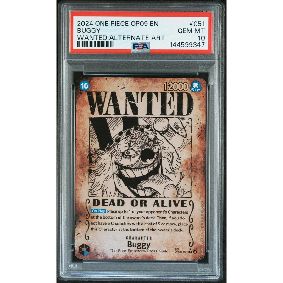 2024 One Piece Buggy Wanted Alternate Art #OP09-051 | PSA 10
