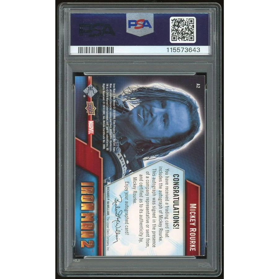 Mickey Rourke Signed 2010 Upper Deck Marvel Iron Man 2 #A2 Card | PSA Authenticated