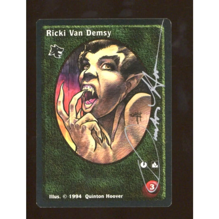 Quinton Hoover Signed VTES Ricki Van Demsy Card | 1st Edition Jyhad