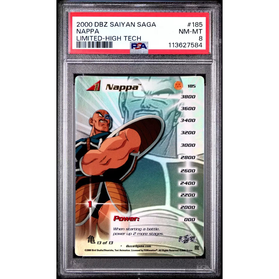 Nappa #185 Score Dragon Ball Z Saiyan Saga Limited High Tech Card | PSA 8