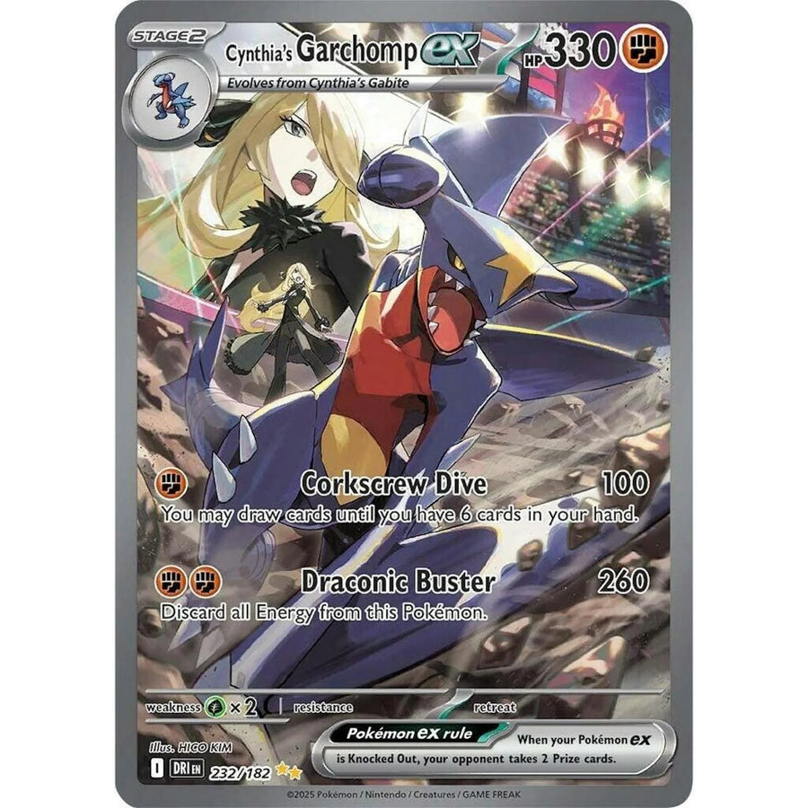 Cynthia's Garchomp ex 232/182 Pokemon SV10 Destined Rivals Card | Near Mint