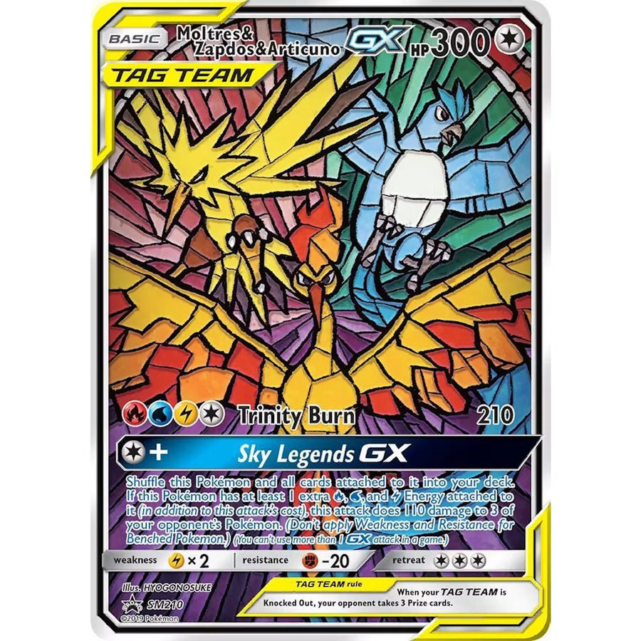 Pokemon Hidden Fates ETB Promo Moltres Zapdos Articuno SM210 | Near Mint