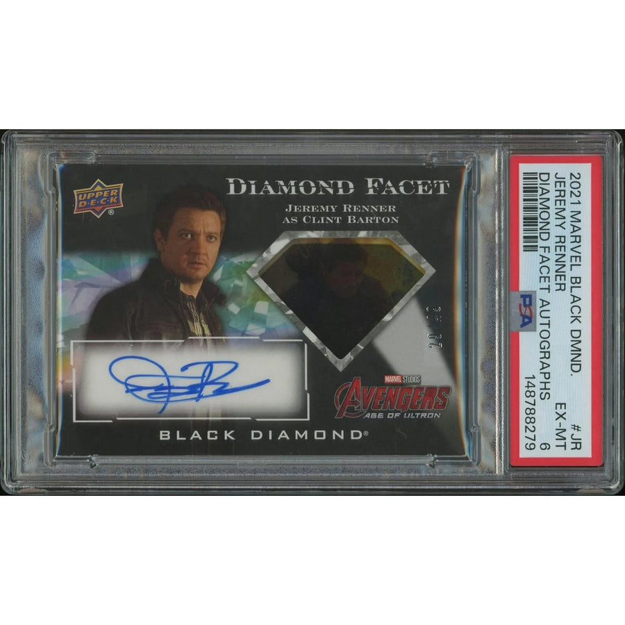 Jeremy Renner Signed Hawkeye Card | 2021 Marvel Black Diamond #29/49