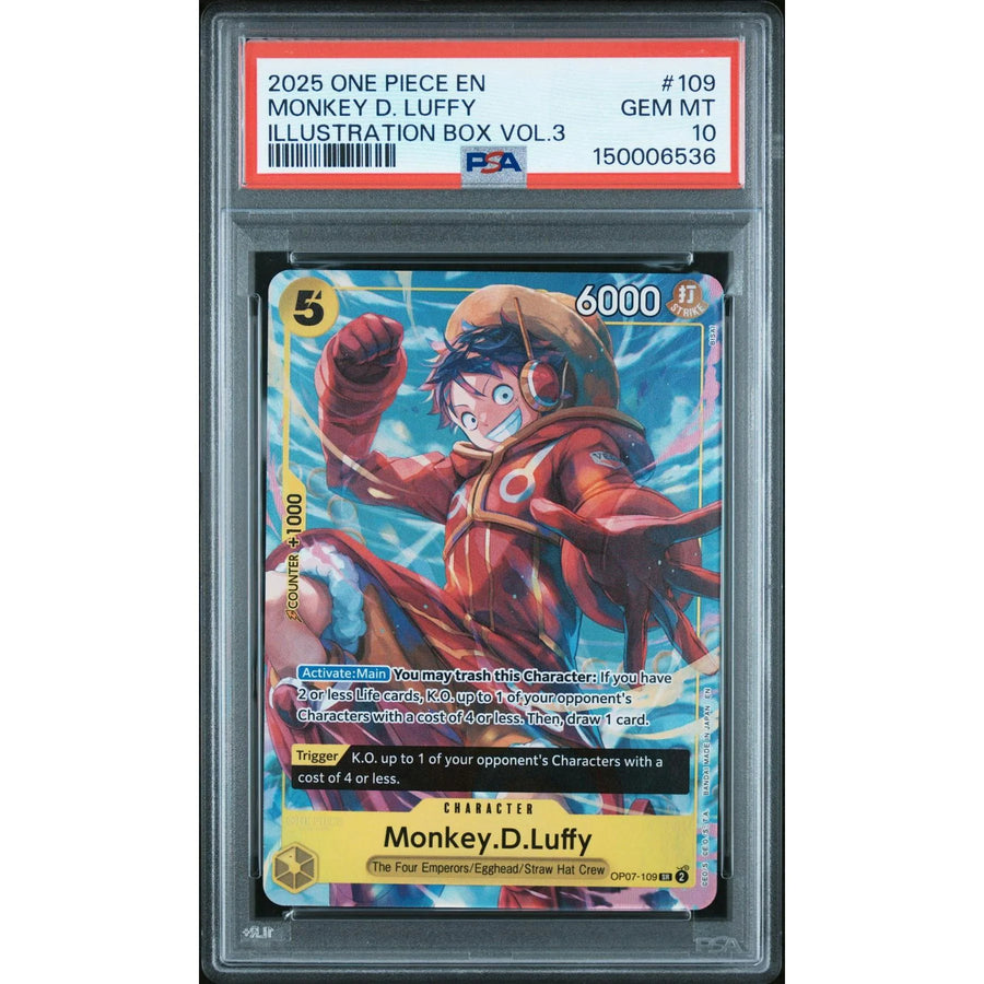 2025 One Piece Monkey D Luffy Illustration Box Vol.3 Promo #109 | PSA 10