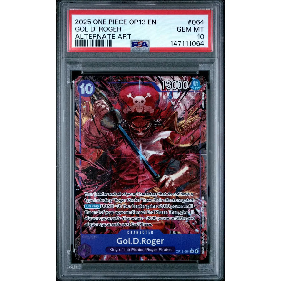 Gol D Roger Signed Alternate Art Card #064 | 2025 One Piece PSA 10