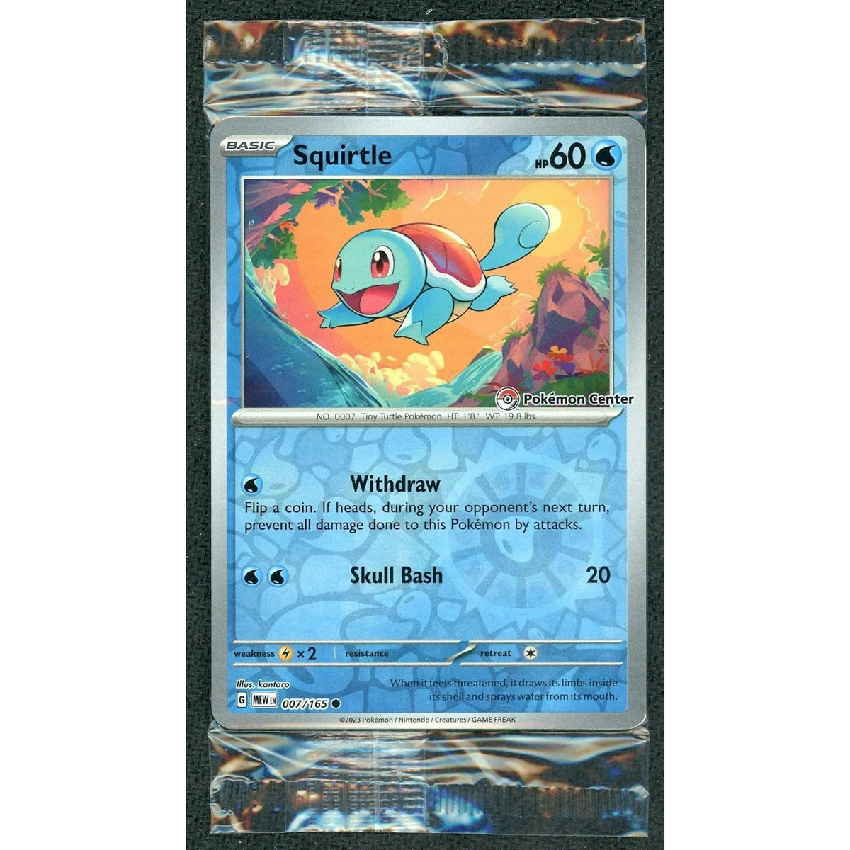 2023 Pokemon 151 Squirtle Reverse Holo Card | Pokemon Center Exclusive 007/165