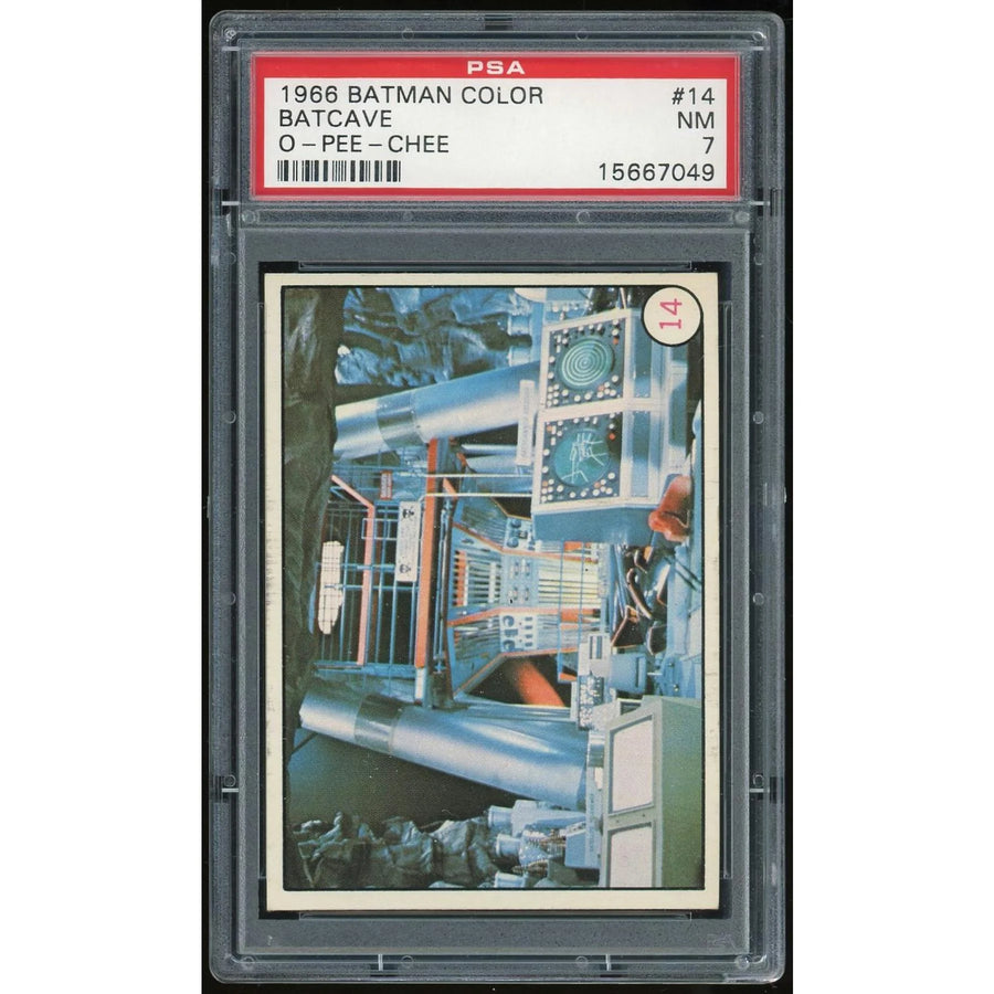 1966 O-Pee-Chee Batman Color #14 Batcave Card | PSA 7