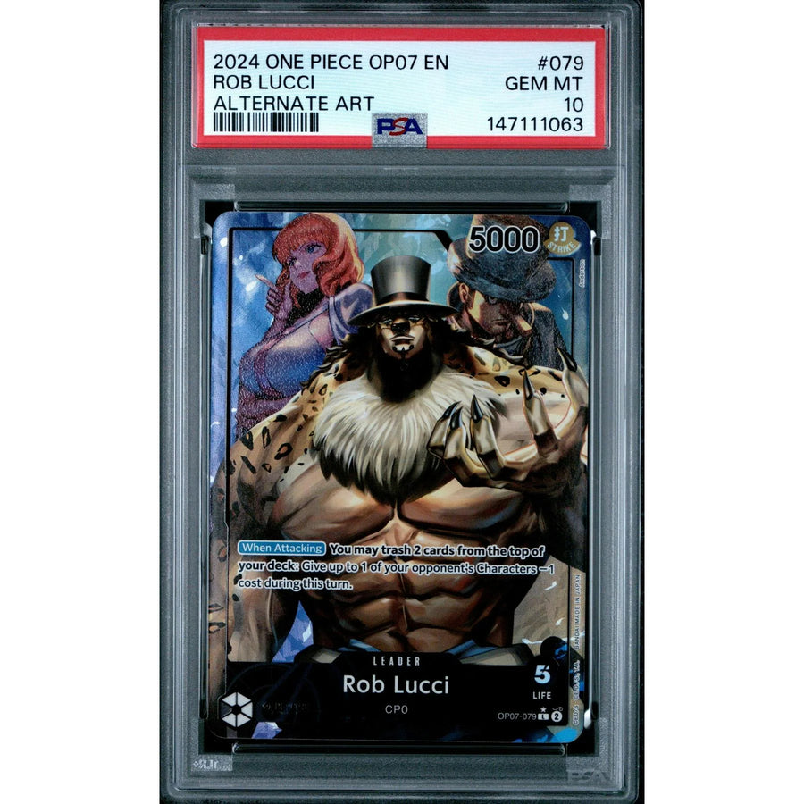 Rob Lucci Alternate Art #OP07-079 | 2024 One Piece 500 Years in the Future PSA 10