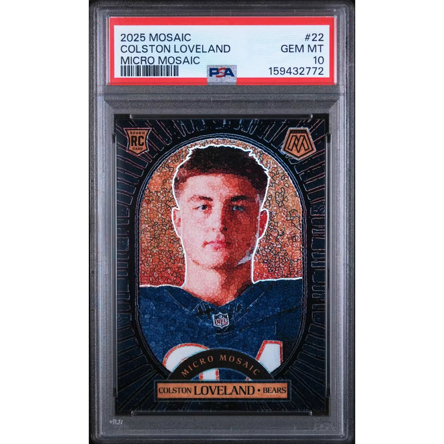 Colston Loveland 2025 Panini Mosaic Micro Mosaic Rookie #22 | PSA 10