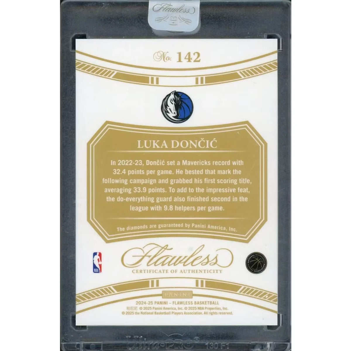 Luka Doncic 2024-25 Panini Flawless Firsts Dual Diamond Card |/10