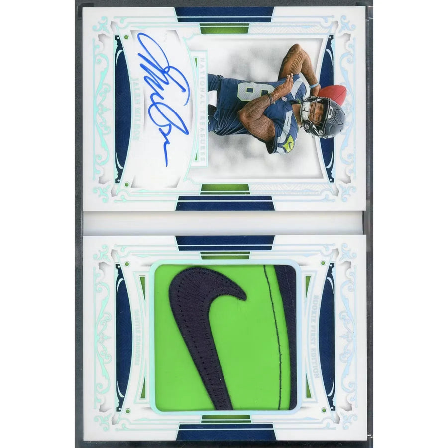 Jalen Milroe 2025 National Treasures Rookie Nike Patch Auto Booklet |/5